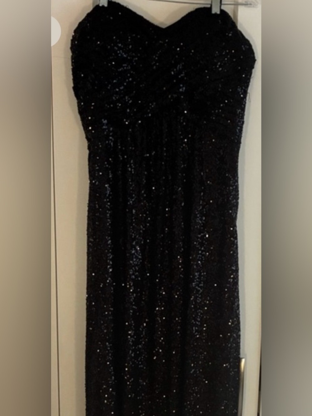 Nw Nightway Sparkling Black Sequin Strapless Cocktail/Evening Dress Size 10